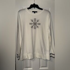 Tommy Hilfiger Cream Sweater with Gray Snowflake